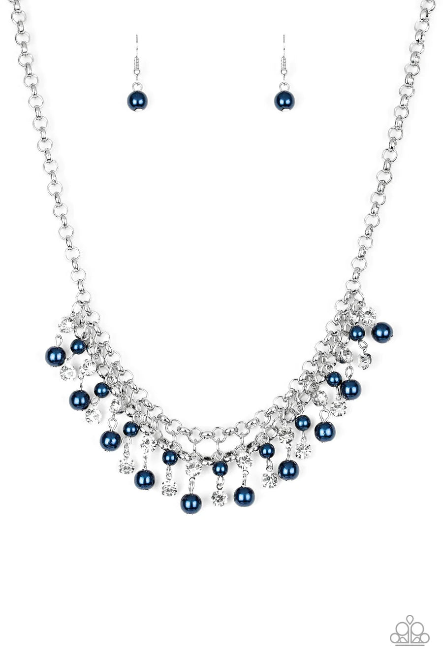 Paparazzi “You May Kiss the Bride” Blue Pearl Fringe Necklace