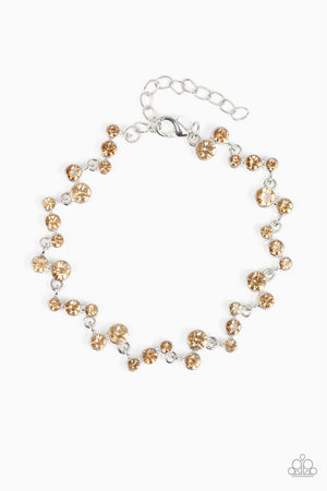 Paparazzi “Starlit Stunner” Brown Golden Topaz Clasp Bracelet