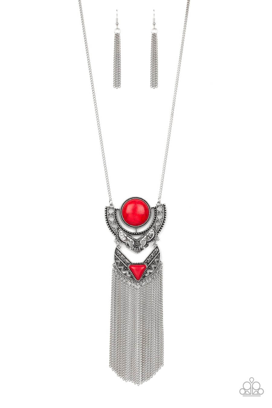 Paparazzi “Spirit Trek” Red Crackle Stone Necklace