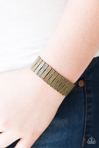 Paparazzi Bracelet “Cave Wear’ Brass Stretch Bracelet - Brighten Up and Bling It