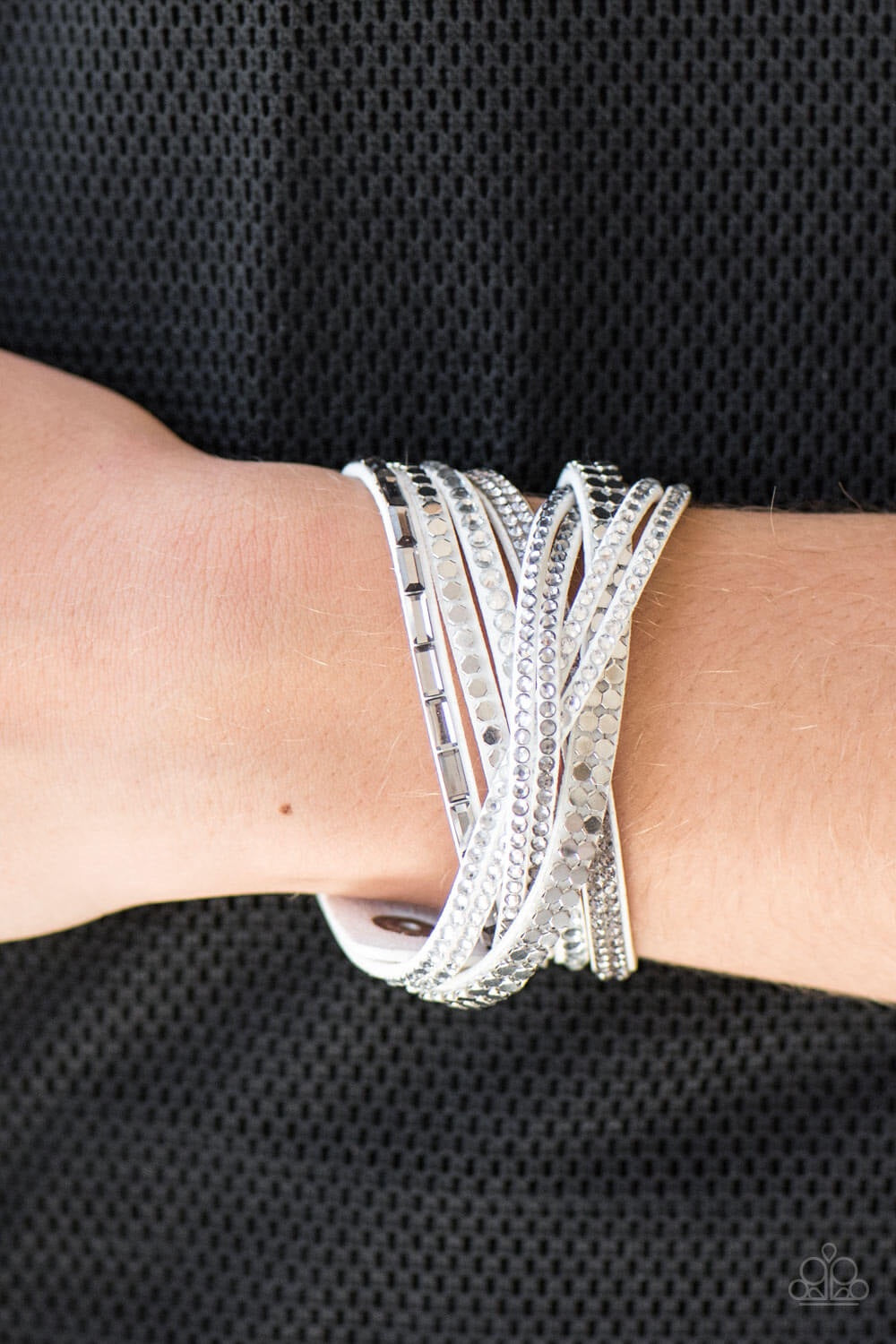 Paparazzi “I Came to Slay” White Urban Double Leather Wrap Bracelet