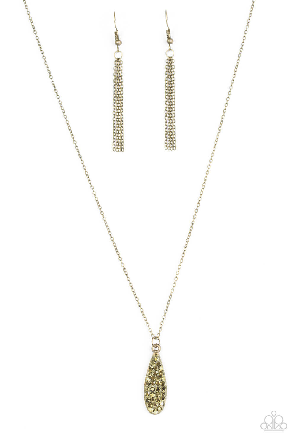 Paparazzi “She Just Shines” Brass Aurum Rhinestone Necklace