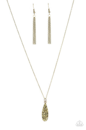 Paparazzi “She Just Shines” Brass Aurum Rhinestone Necklace