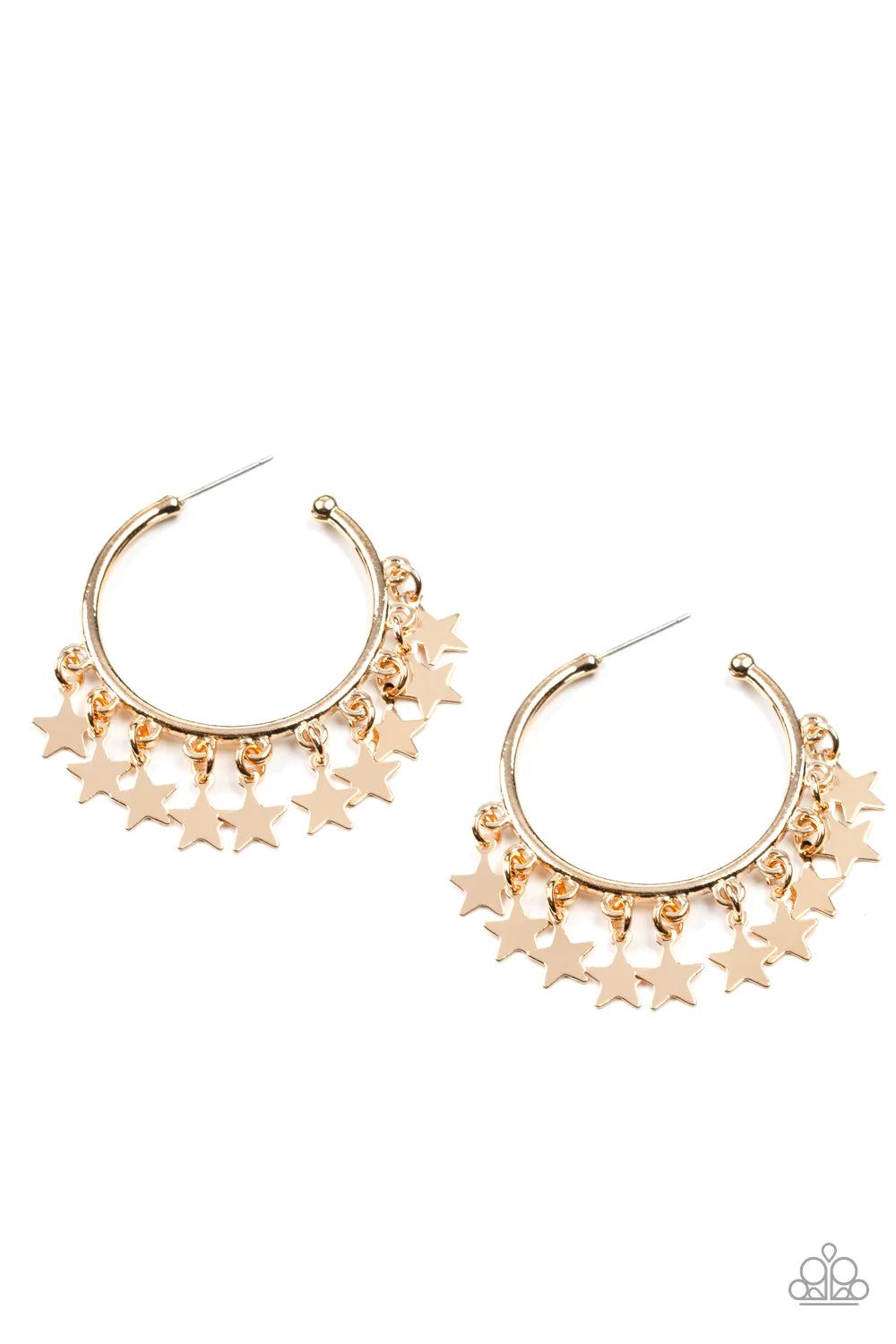 Paparazzi “Happy Independence Day” Gold Star Hoop Earrings