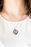 Vintage Paparazzi “Speaking of Timeless” Brown Pearly Rhinestone Pendant Necklace