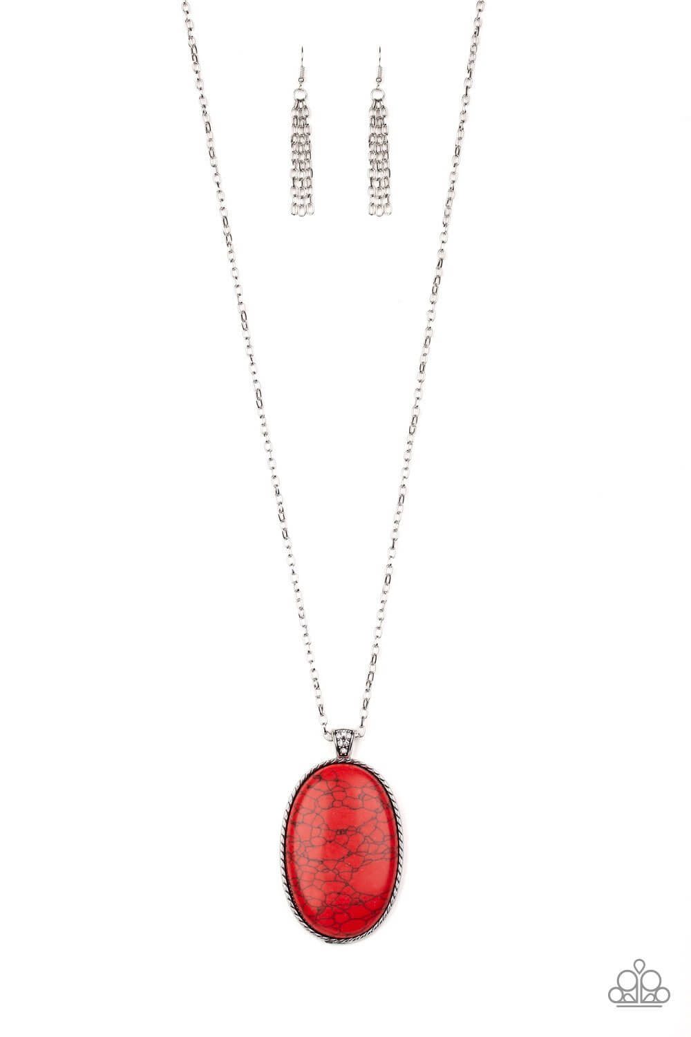 Paparazzi “Stone Stampede” Red Oversized Stone Necklace