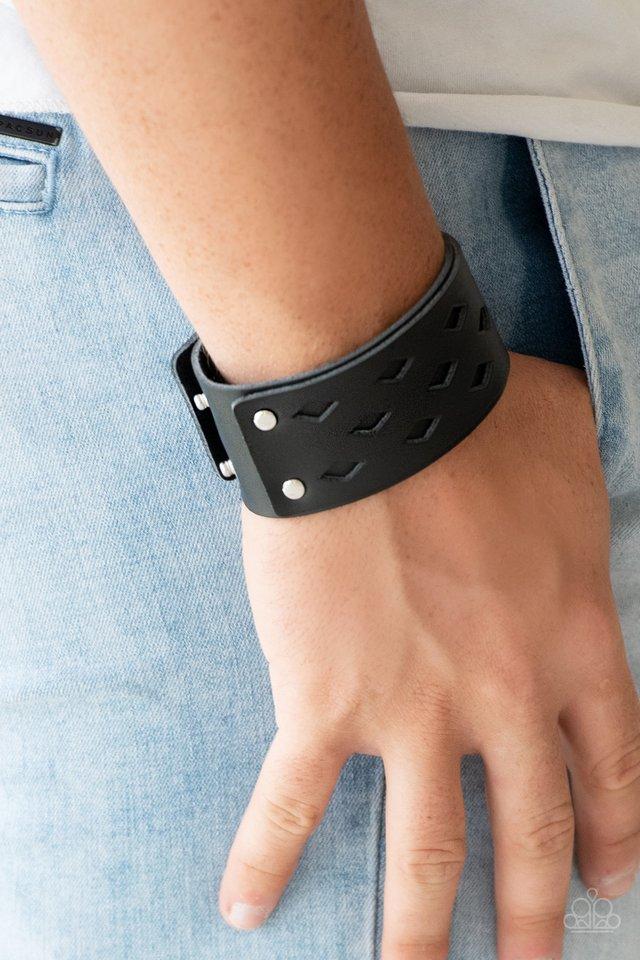 Paparazzi  “Bucking Bronco” Black Men’s Leather Bracelet