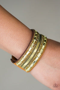 Paparazzi “Teasingly Tomboy” Brass Leather Wrap Bracelet