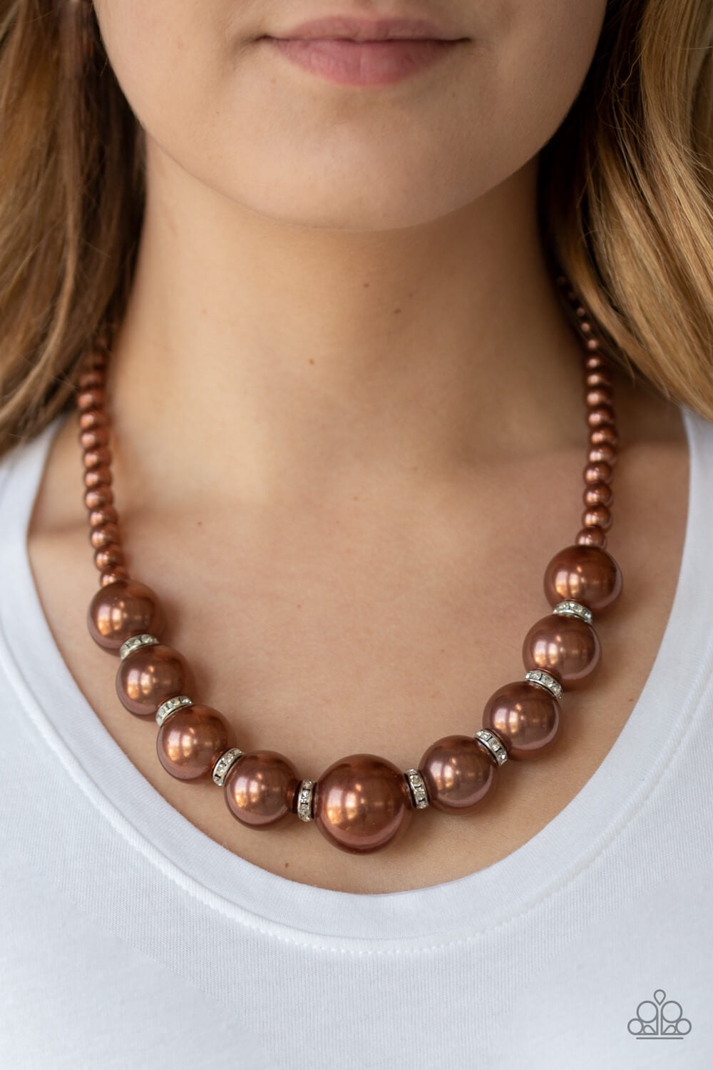 Paparazzi “SoHo Socialite” Brown Oversized Pearl Necklace
