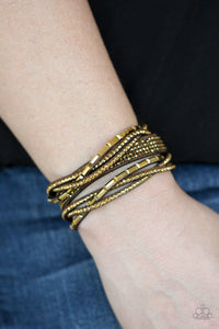 Paparazzi “Tough Girl Glamour” Brass Single Leather Wrap Bracelet