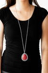 Paparazzi “Full Frontier” Red Crackle Stone Necklace