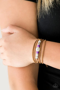 Paparazzi “Find Your Way” Purple Brown Suede Urban Bracelet