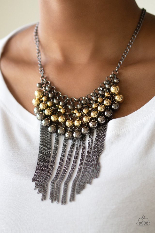 Paparazzi “Diva-de and Rule” Multi Mixed Metal Fringe Necklace