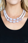Vintage Paparazzi “Sundae Shoppe” Silver Gray Double Strand Glassy Polished Bead Necklace