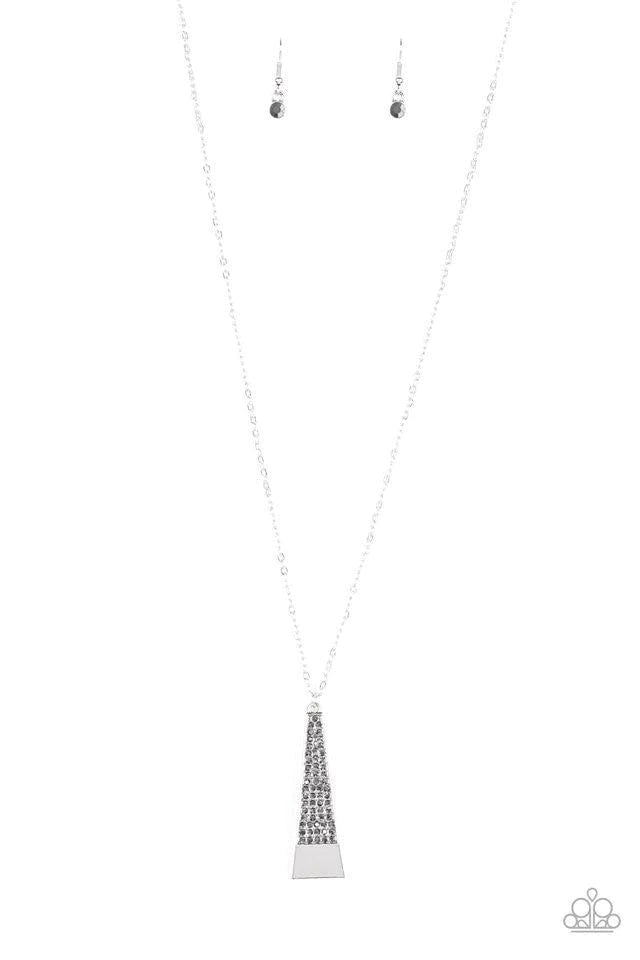 Paparazzi “Prized Pendulum” Silver Hematite Necklace