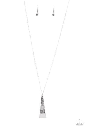 Paparazzi “Prized Pendulum” Silver Hematite Necklace