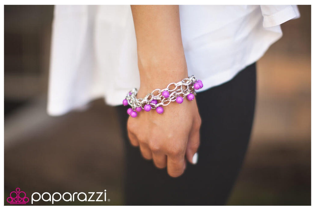 Vintage Paparazzi Bracelet “Links of Luxury” Purple Clasp Bracelet