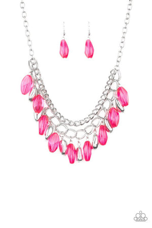 Paparazzi “Spring Daydream”  Pink and Silver Fringe Necklace