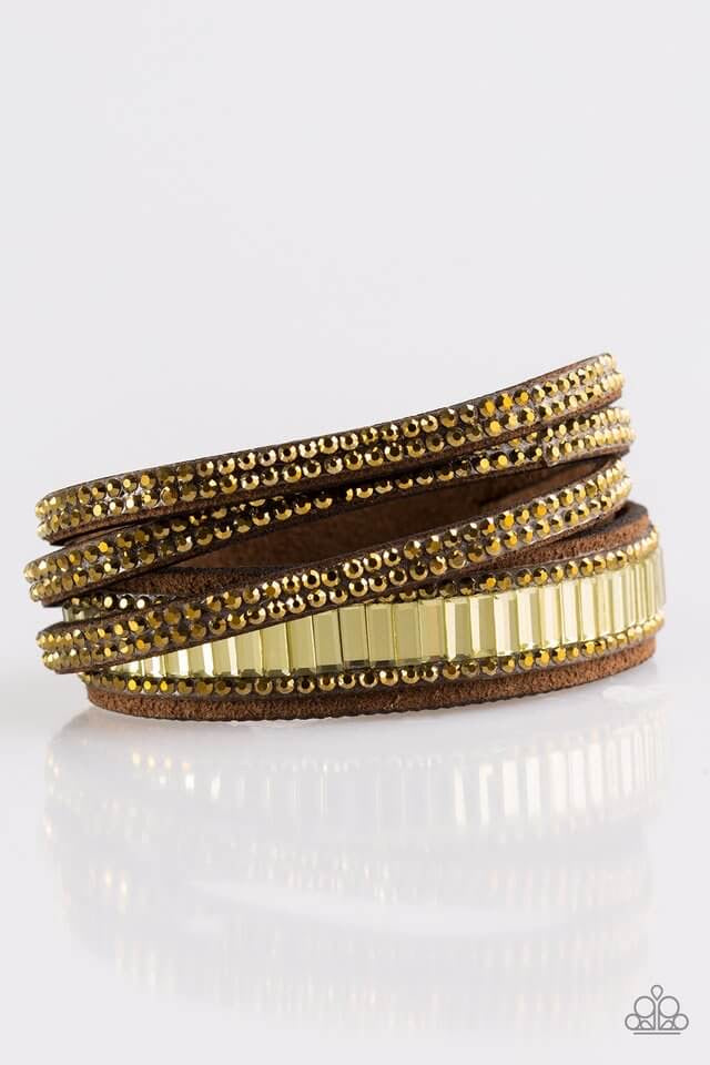 Paparazzi “Just in Showtime” Brass Double Leather Wrap Bracelet