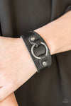 Paparazzi “Western Wrangler” Black Leather Snap Bracelet