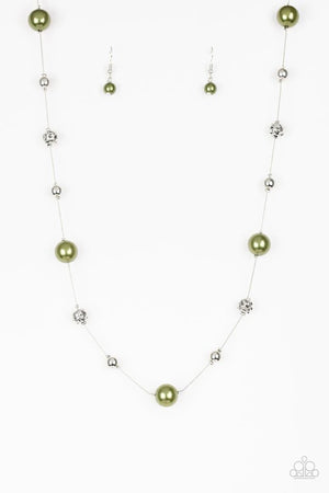 Paparazzi “Eloquently Elegant” Olive Green Pearl Necklace