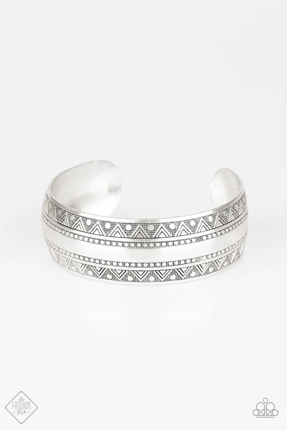 Paparazzi Bracelet “Desert Peaks” Silver Cuff Bracelet - Fashion Fix - April 2019 - Brighten Up and Bling It