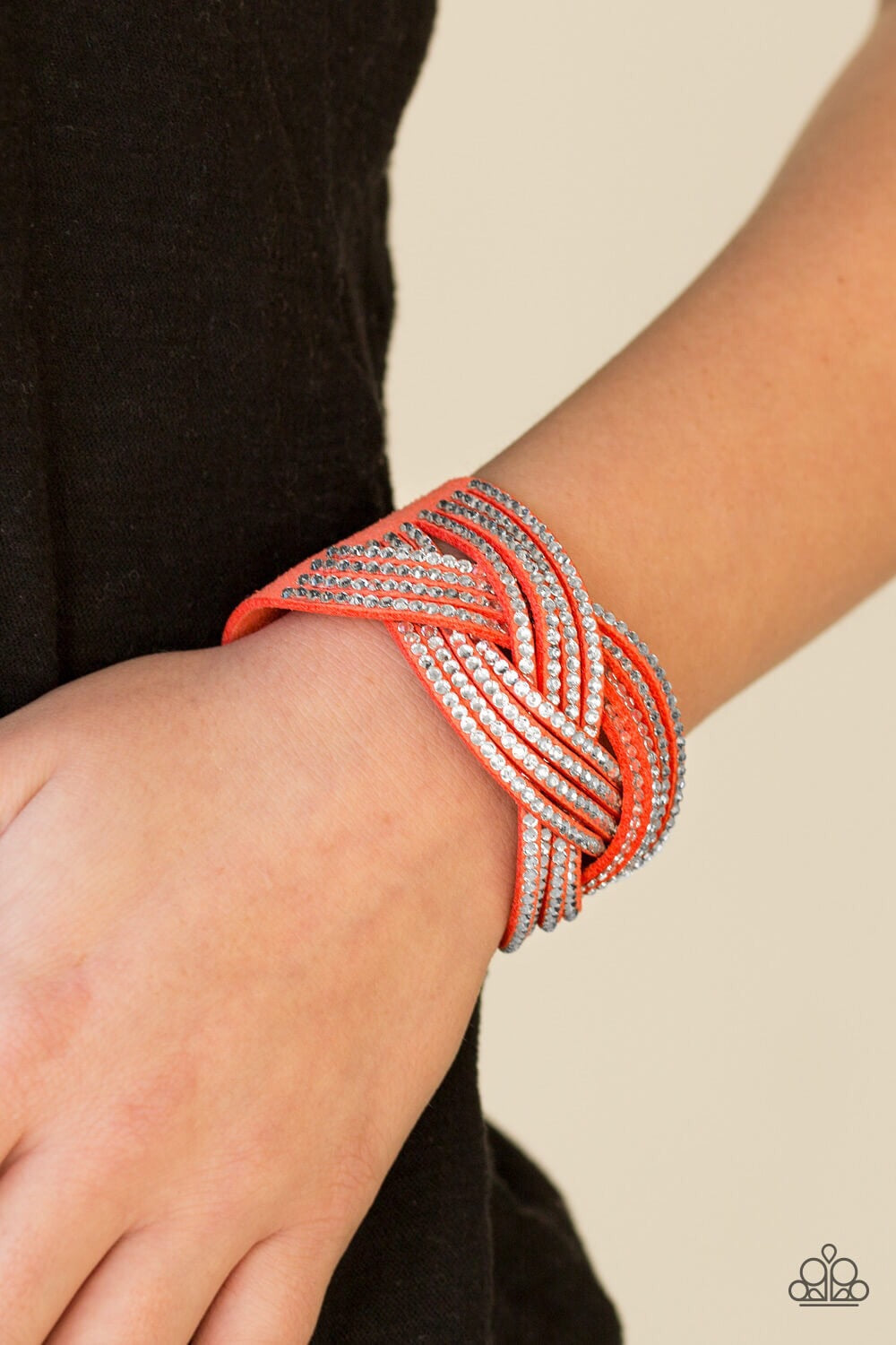 Paparazzi Bracelet “Big City Shimmer” Orange Leather Bracelet - Brighten Up and Bling It