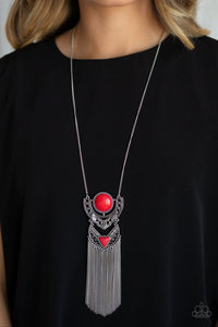 Paparazzi “Spirit Trek” Red Crackle Stone Necklace