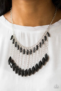 Paparazzi “Venturous Vibes” Black Fringe Necklace