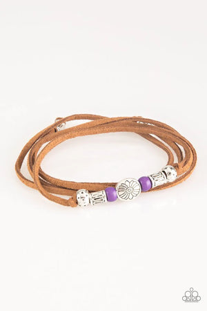 Paparazzi “Find Your Way” Purple Brown Suede Urban Bracelet