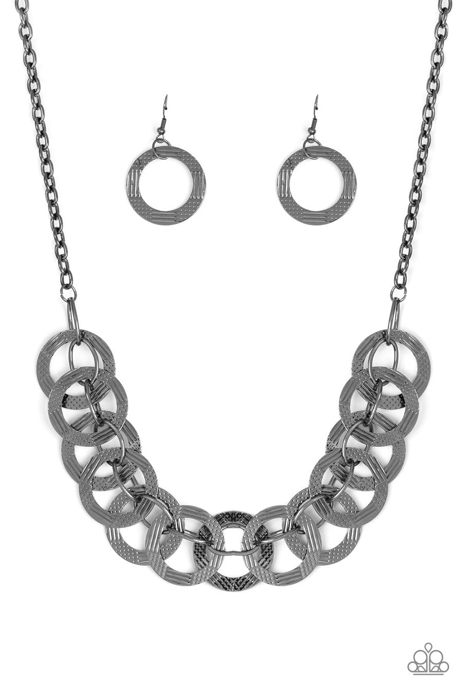 Paparazzi “The Main Contender” Black Gunmetal Necklace