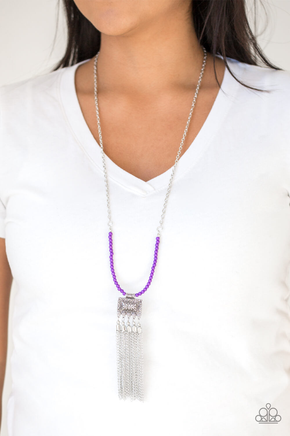 Paparazzi “Mayan Masquerade” Purple Beaded Tassel Necklace