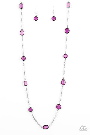 Paparazzi “Glassy Glamorous” Purple Glassy Stone Necklace