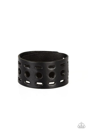 Paparazzi “Free Ranger” Men’s Black Leather Bracelet