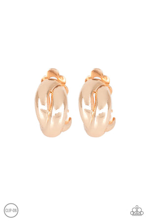Paparazzi “Dining Out” Gold Clip-On Earrings