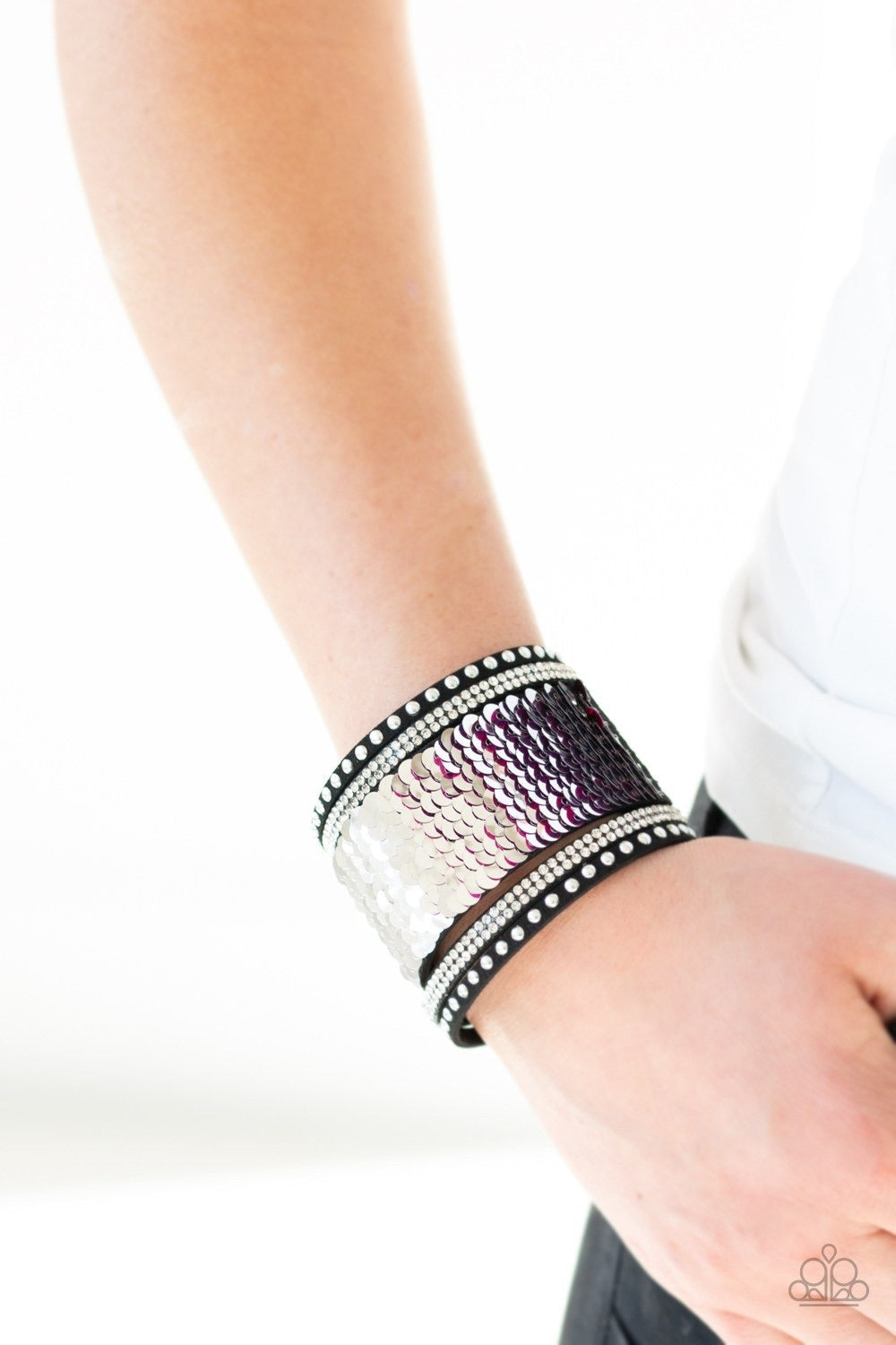 Paparazzi “Mermaids Have More Fun” Pink/Silver Reversible Sequins Mermaid Bracelet