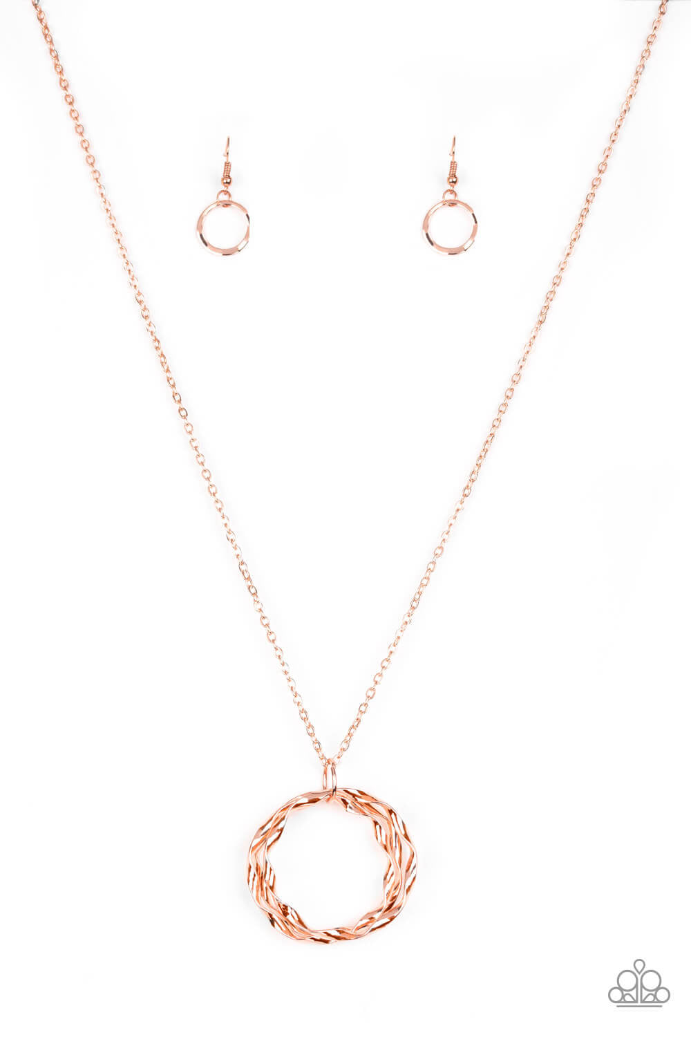 Paparazzi “Millenial Minimalist” Shiny Copper Hoop Necklace