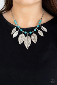 Paparazzi “Highland Harvester” Blue Turquoise Leaf Necklace