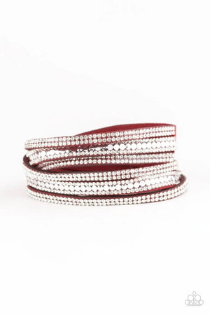 Paparazzi “Rock Star Attitude” Red Double Leather Wrap Bracelet