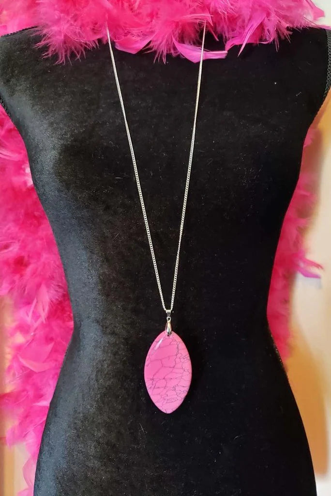 Paparazzi “Santa Fe Simplicity” Pink Crackle Stone Necklace