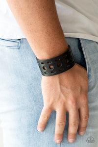 Paparazzi “Free Ranger” Men’s Black Leather Bracelet