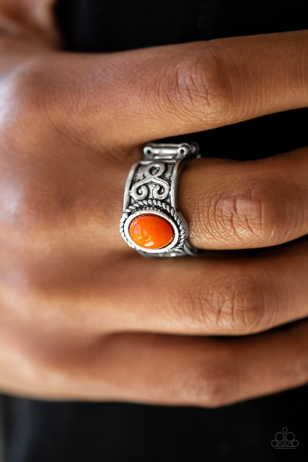 Paparazzi Ring “Totally Tidal” Orange Stretch Ring - Brighten Up and Bling It