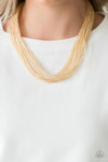 Paparazzi “Wide Open Spaces” Gold Metallic Seed Bead Necklace