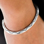 Paparazzi Bracelet “Desert Charmer” Silver Cuff Bracelet - Brighten Up and Bling It