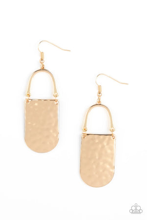 Paparazzi “Resort Relic” Gold Hammered Earrings