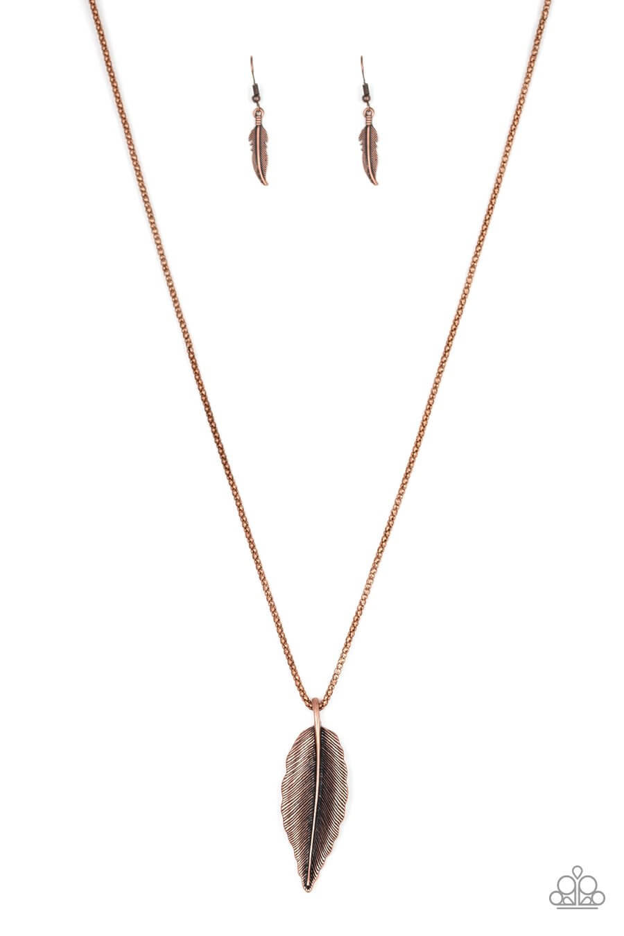 Paparazzi “Feather Foyager” Copper Feather Pendant