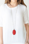 Paparazzi “Stone Stampede” Red Oversized Stone Necklace