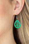 Paparazzi “Leaf Yourself Wide Open” Green Dainty Leaf Earrings