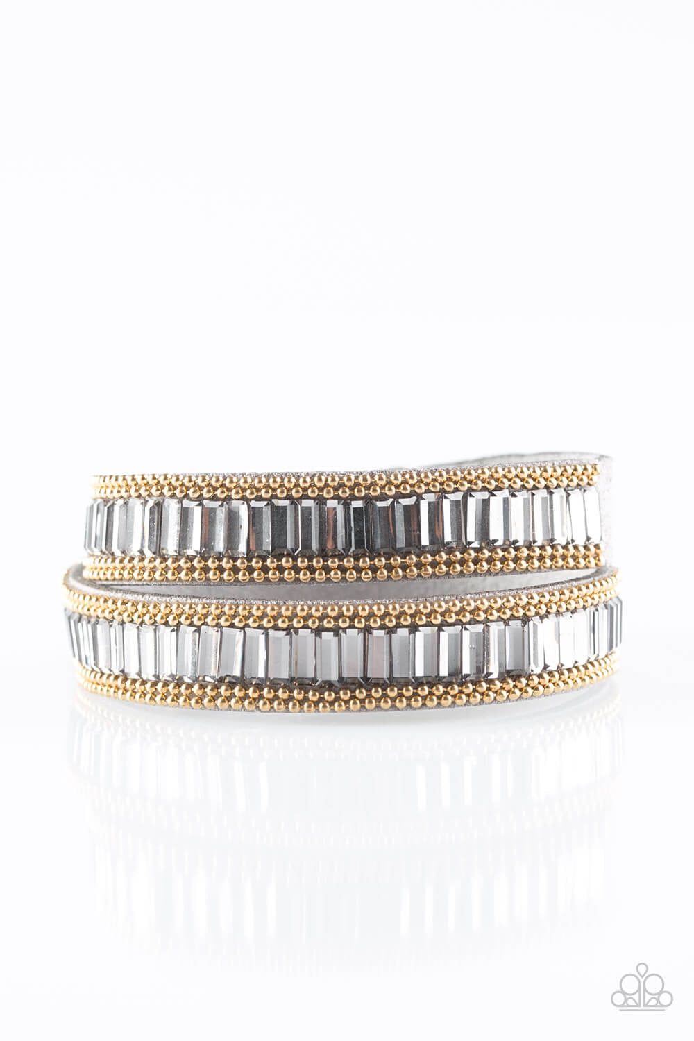 Paparazzi “True Glitz” Silver Urban Double Leather Wrap Bracelet