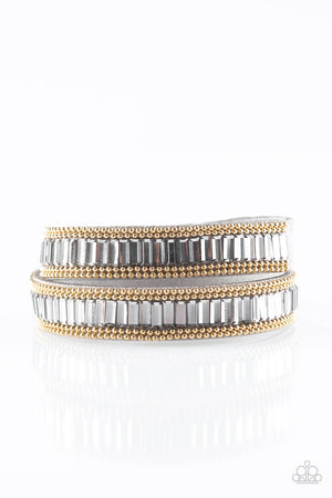 Paparazzi “True Glitz” Silver Urban Double Leather Wrap Bracelet